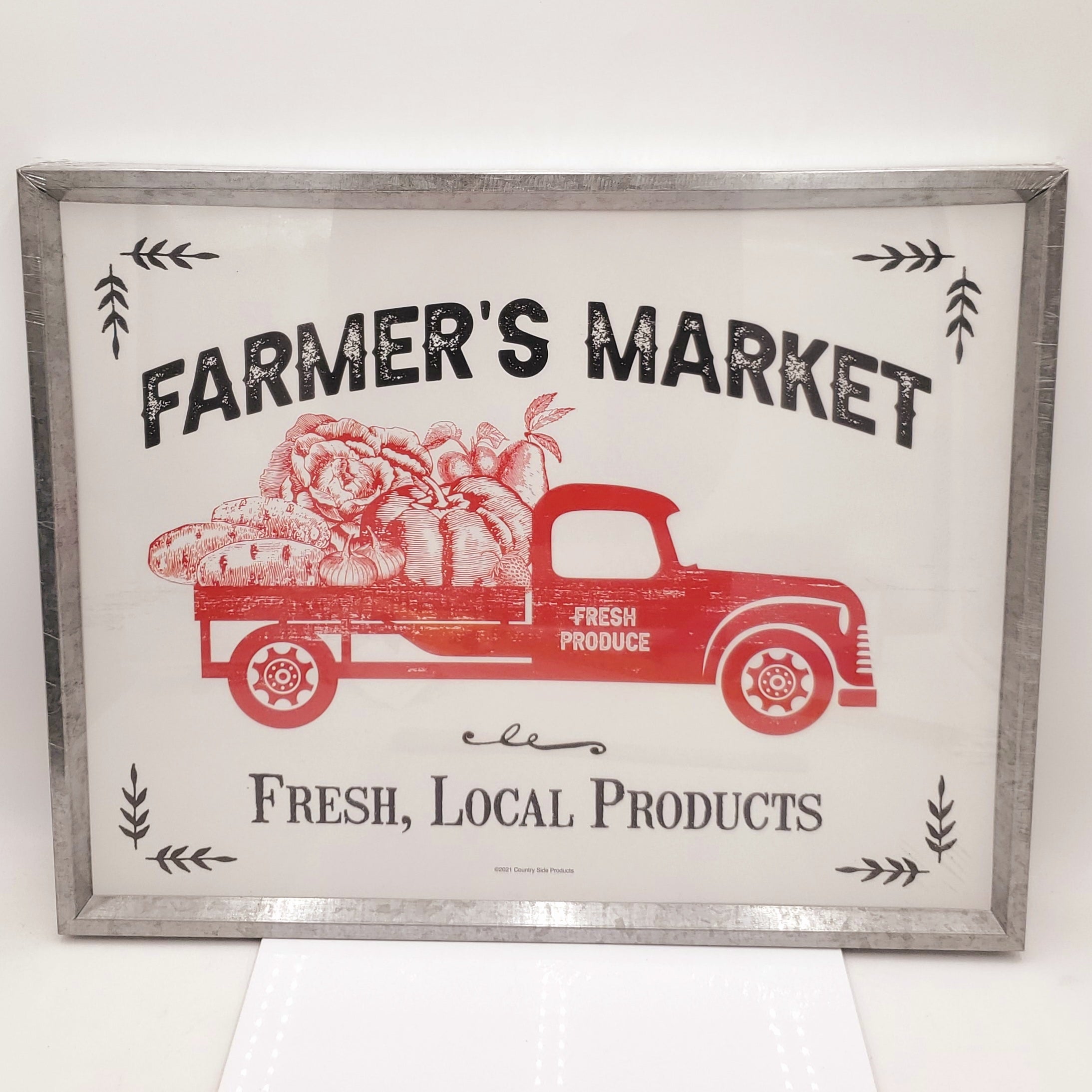 WALL DECOR-16X20 FARMERS MARKET, TIN FRAME