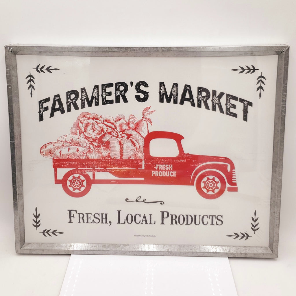 WALL DECOR-16X20 FARMERS MARKET, TIN FRAME