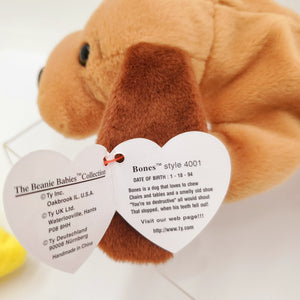 1994 Beanie Babies 2 Pack-Bones the Dog and Quackers the Duck