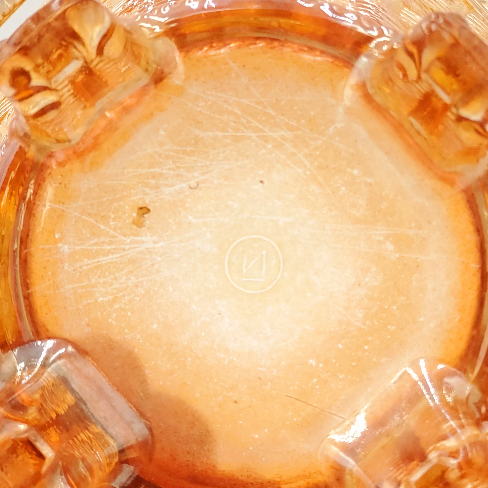 Northwood Marigold Carnival Glass Round Bushel Basket