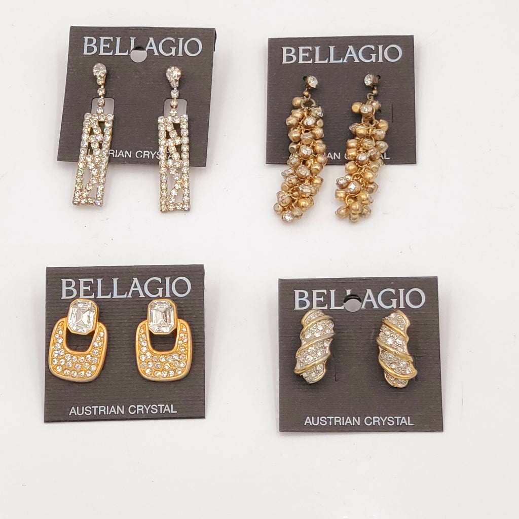 Vintage Bellagio Austrian Crystal Earrings Lot 3