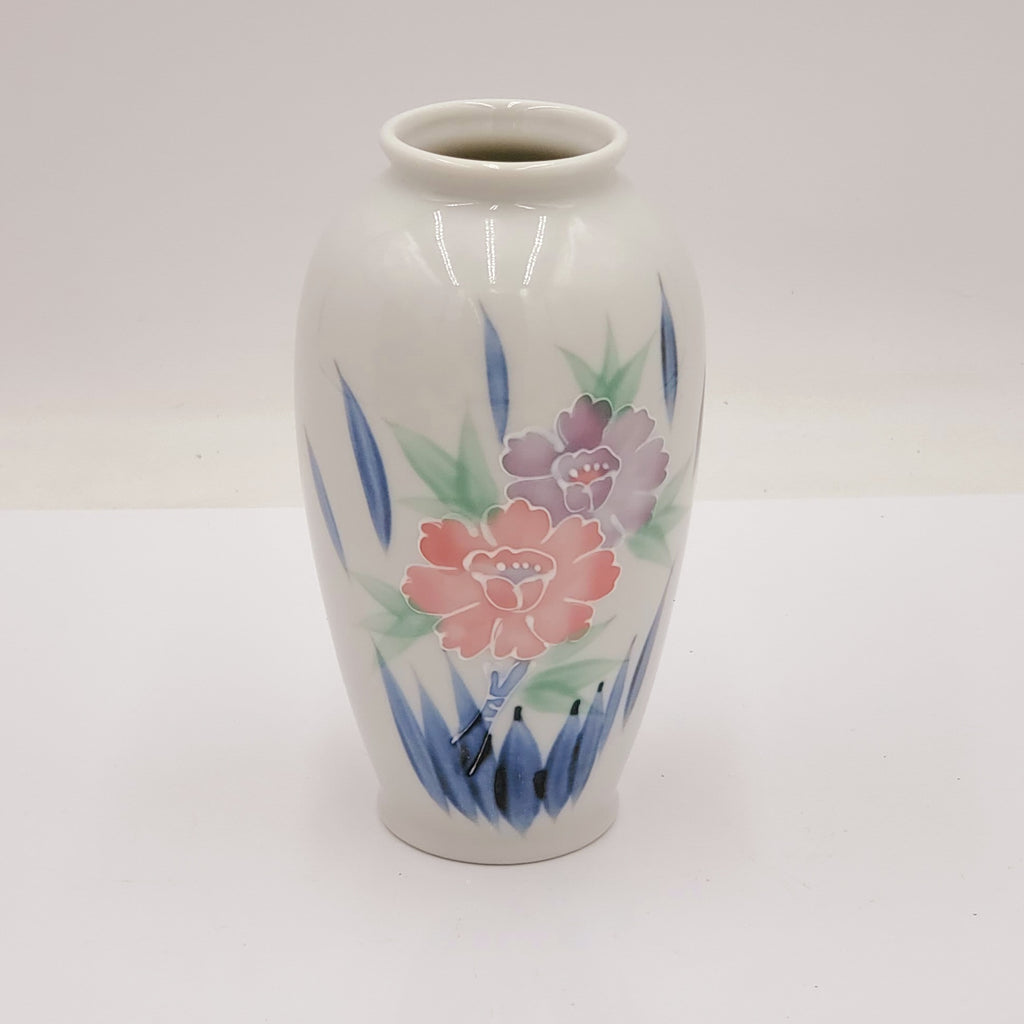 1985 Otagiri Japan Porcelain Vase-Hand Painted Floral Design