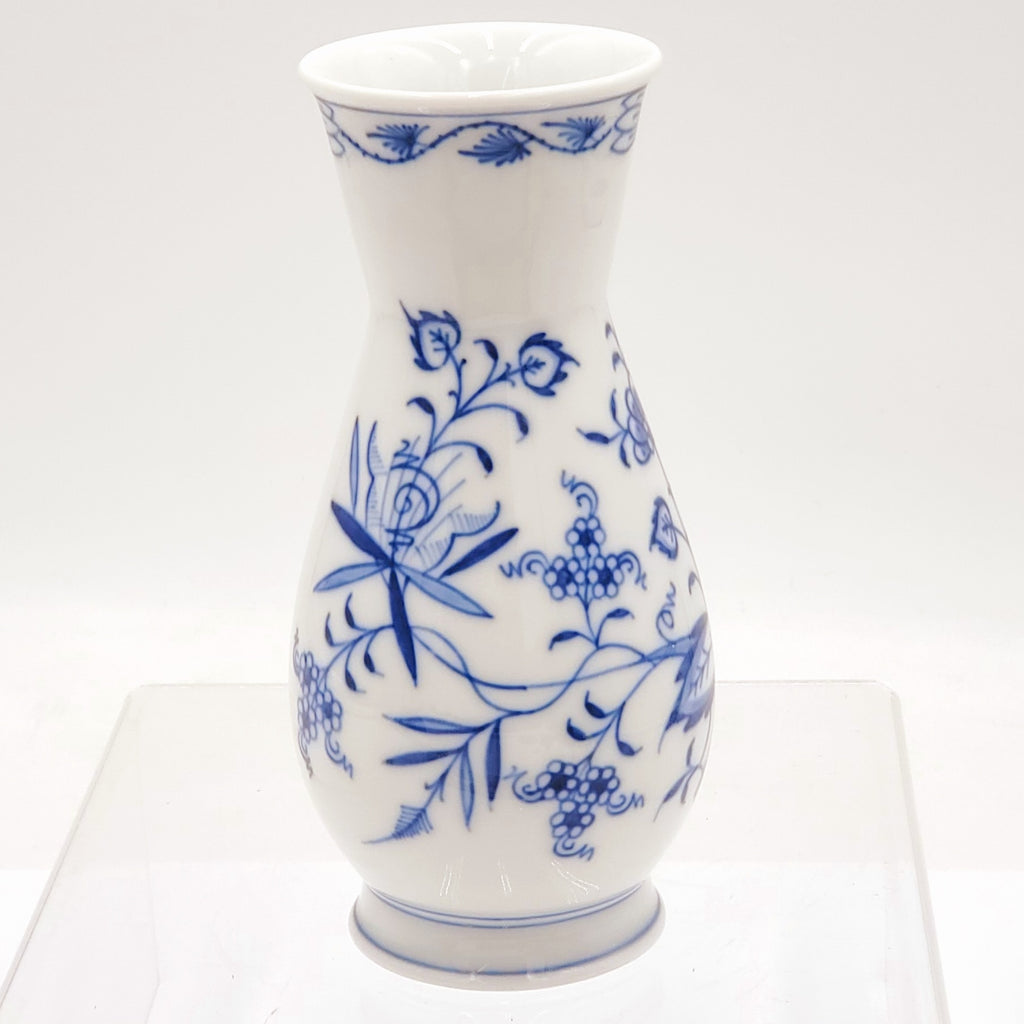 Meissen Porcelain Blue Onion Vase-Hand Painted-Made in Germany