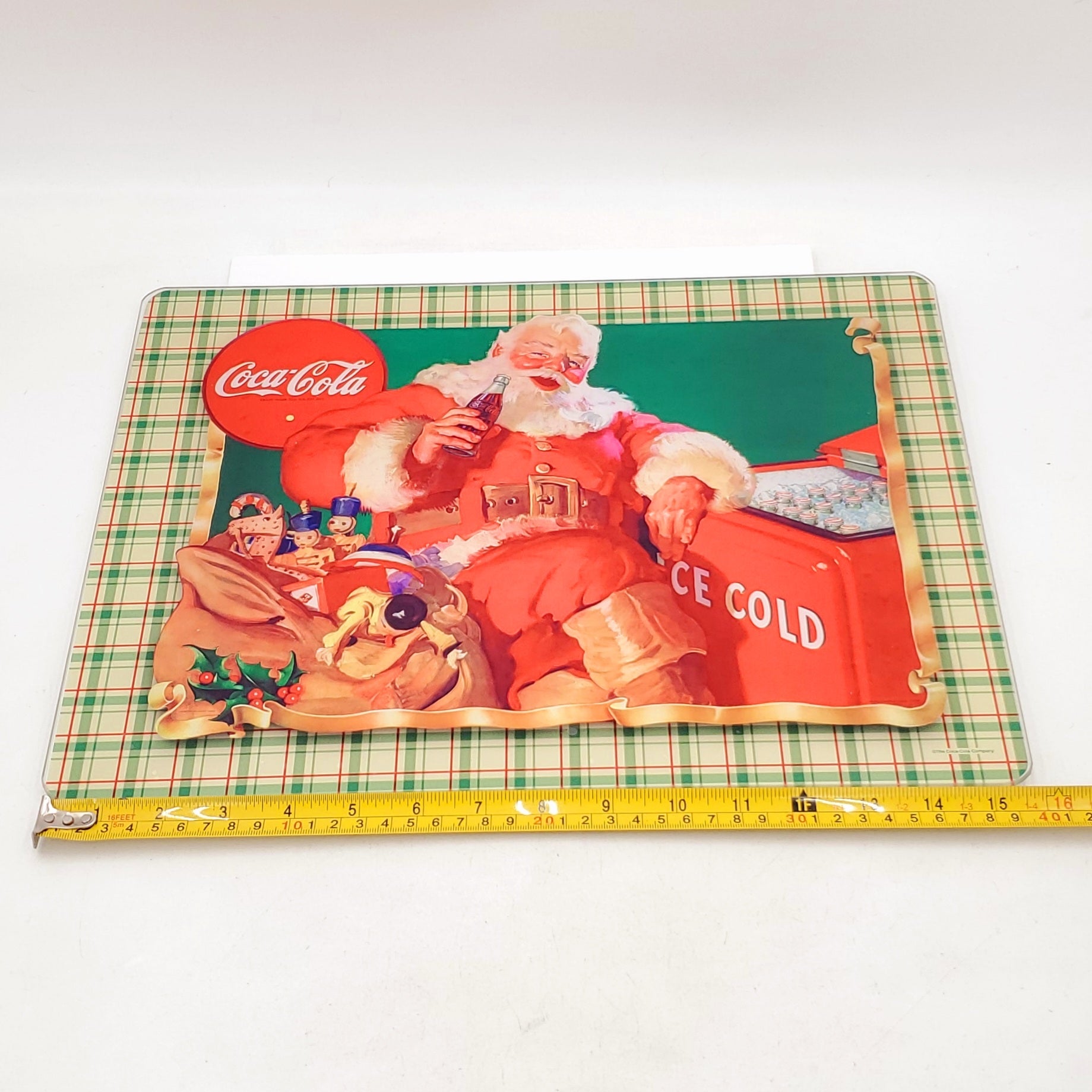Tempered Glass Cutting Board- Coca-Cola Santa Claus with Cooler