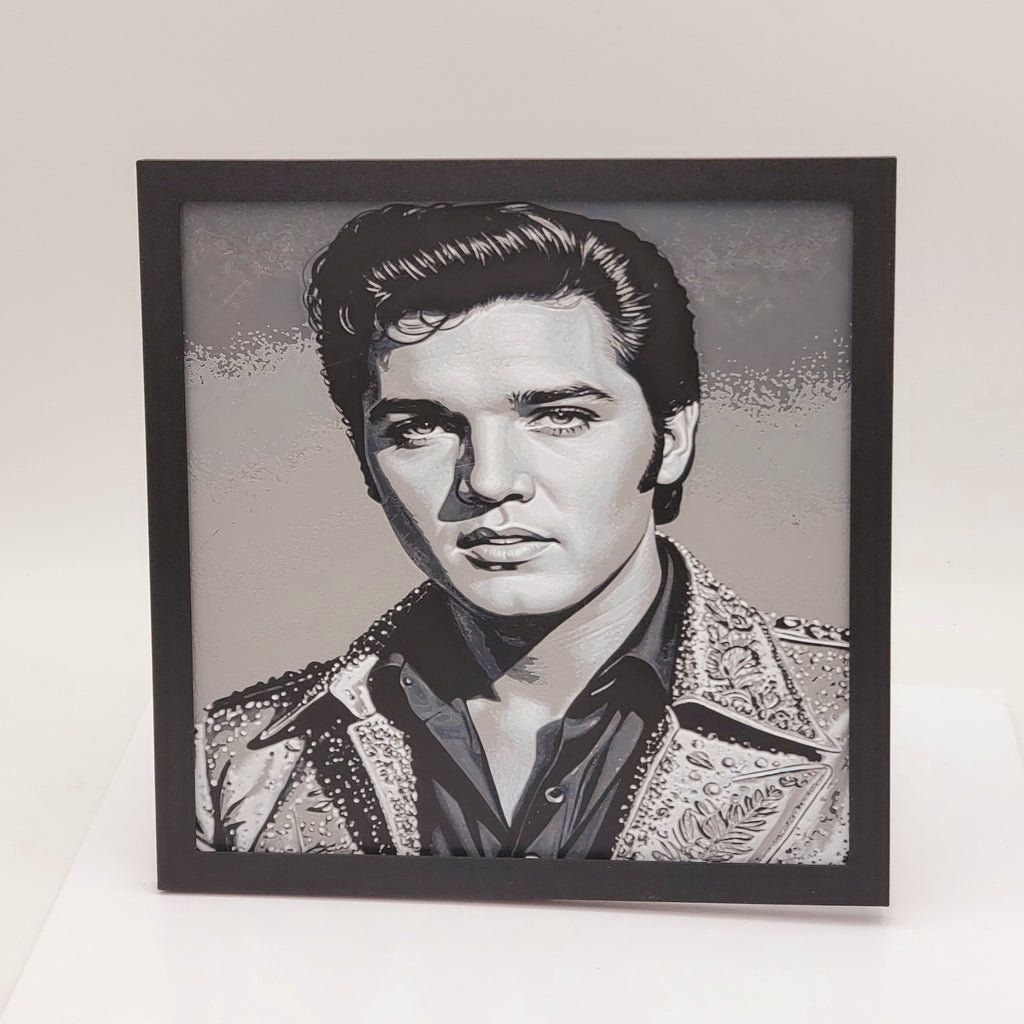 Elvis Black/White Wall/Shelf Decor 3D Printed
