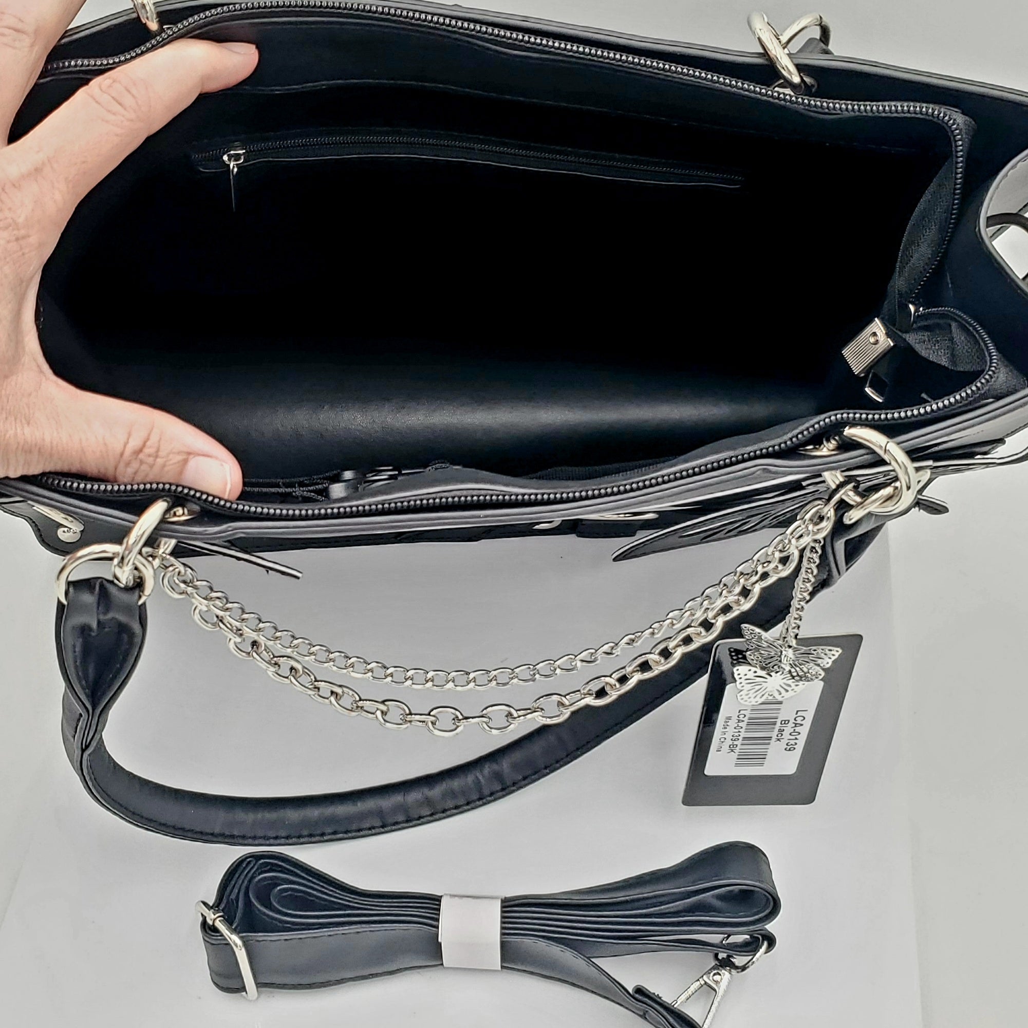 Unique Chain Accented Butterfly Bag