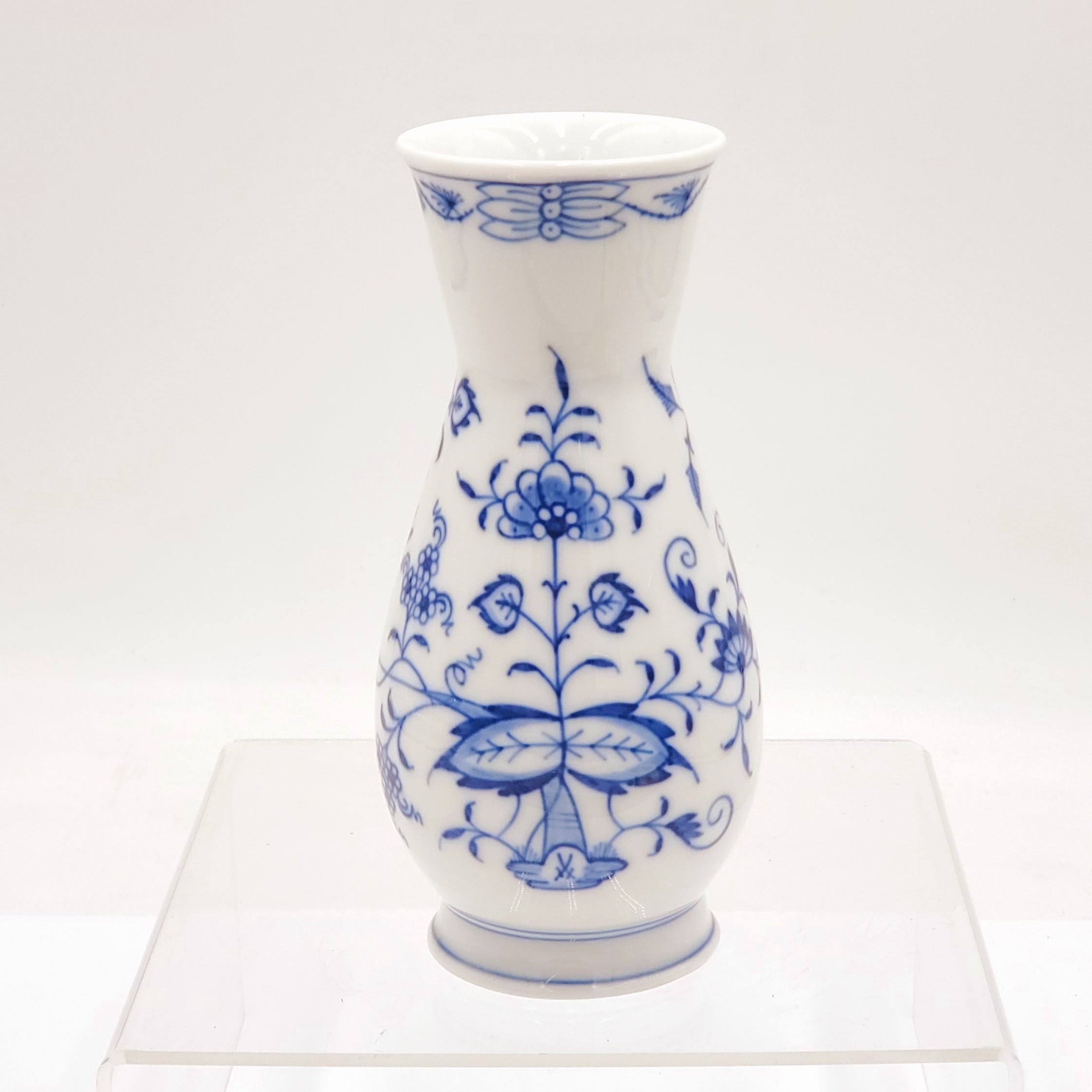 Meissen Porcelain Blue Onion Vase-Hand Painted-Made in Germany