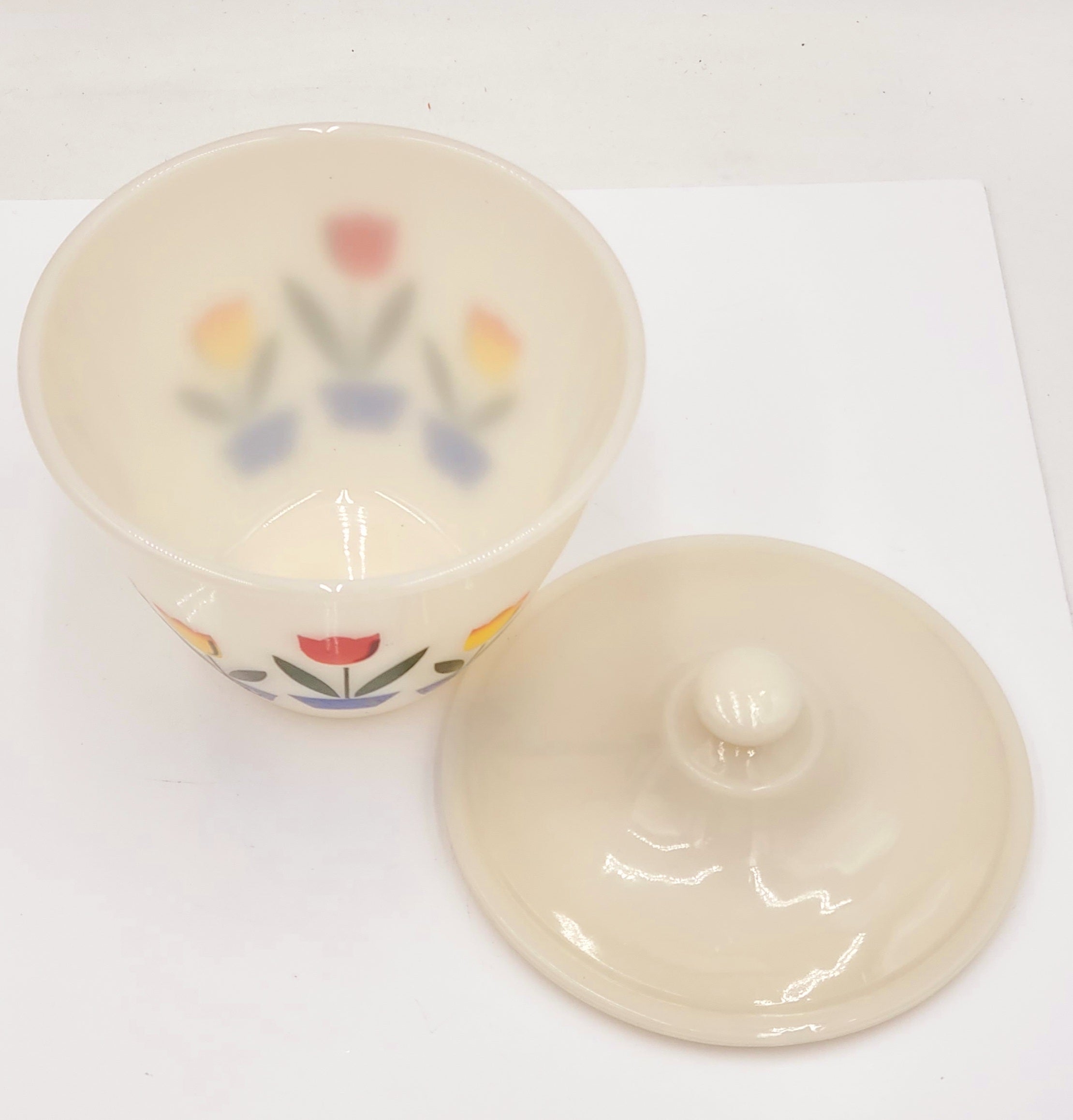 Fire King Vintage splash proof Tulip Grease Jar  (100 Tickets Available)