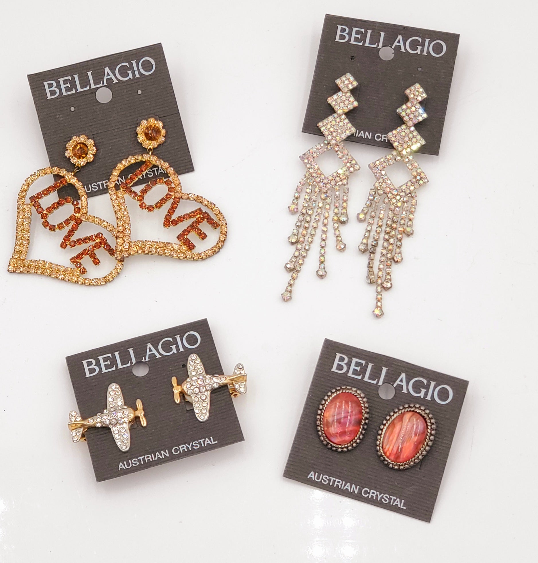 Vintage Bellagio Austrian Crystal Earrings Lot 7