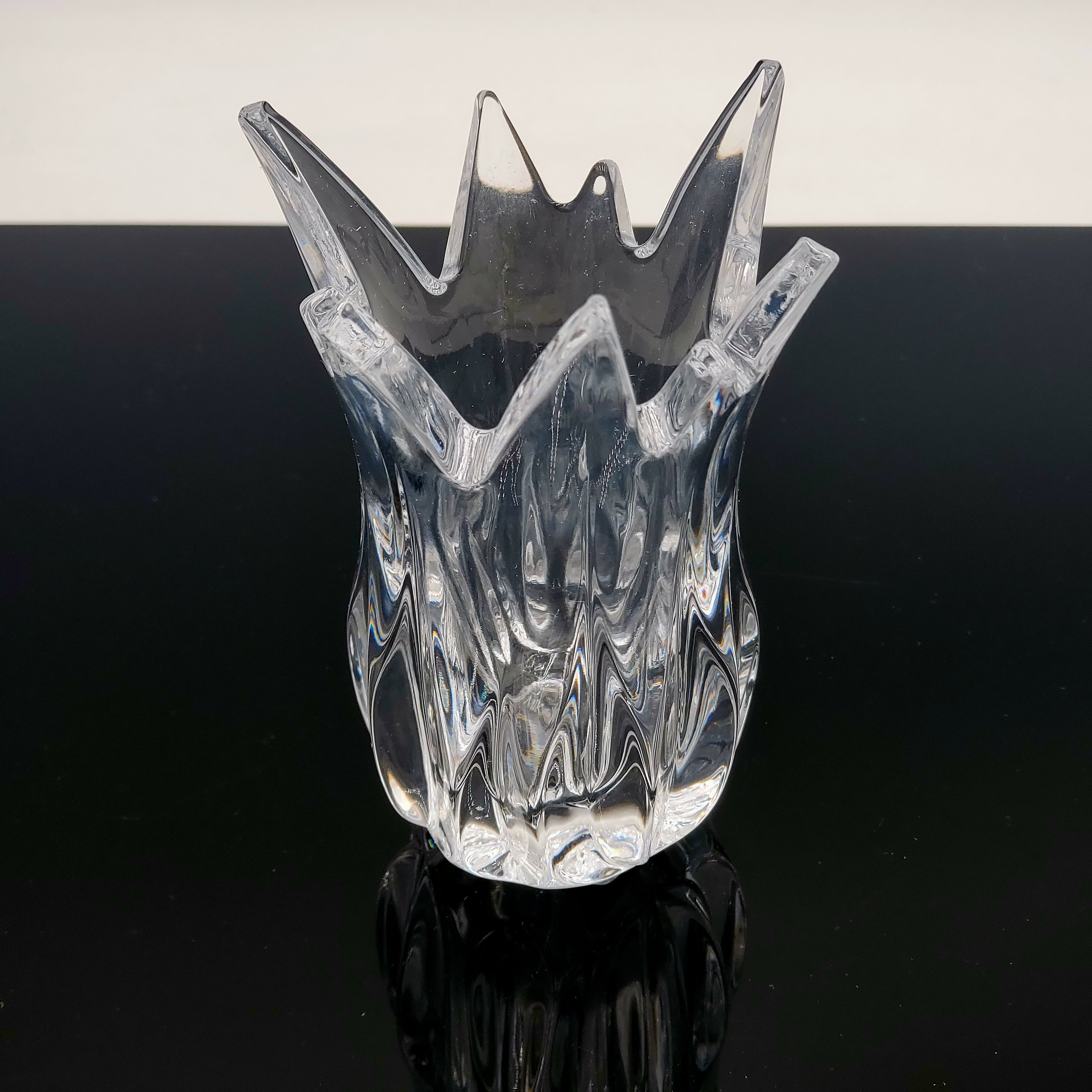 Vintage Mikasa Petite Flame Crystal Bud Vase 4"