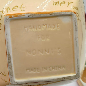 Nonni's Biscotti Cookie Jar Handmade Embossed Written On Canister