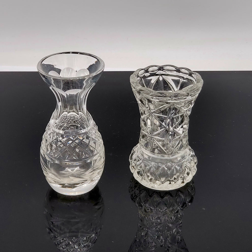 Set of 2 Small Crystal Bud Vases
