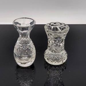 Set of 2 Small Crystal Bud Vases