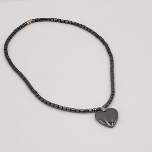 Hematite Heart Necklace