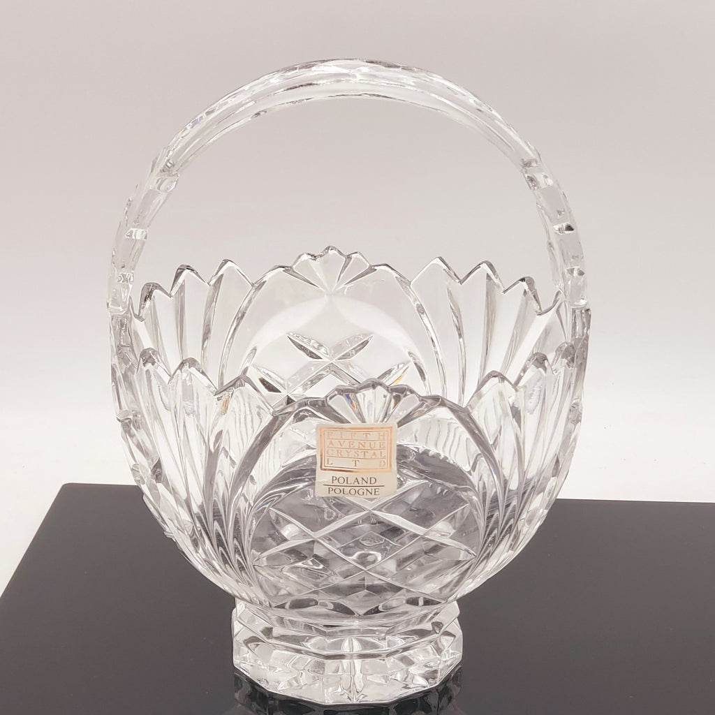 Fifth Avenue Vintage Wellington Basket 24% Lead Crystal-Made in Poland