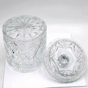 Antique Cut Crystal Pinwheel Star Biscuit Jar Ice Bucket