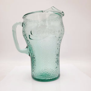 Coca-Cola Green Pebbled Glass Pitcher