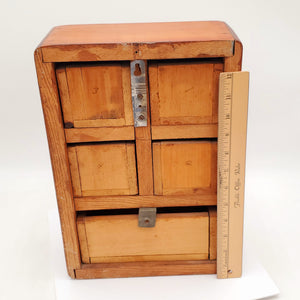 Vintage 5 Drawer Wooden Wall Cabinet