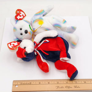 2000 Beanie Babies 2 Pack- Cheery the Sunshine Bear and Patriot the Bear