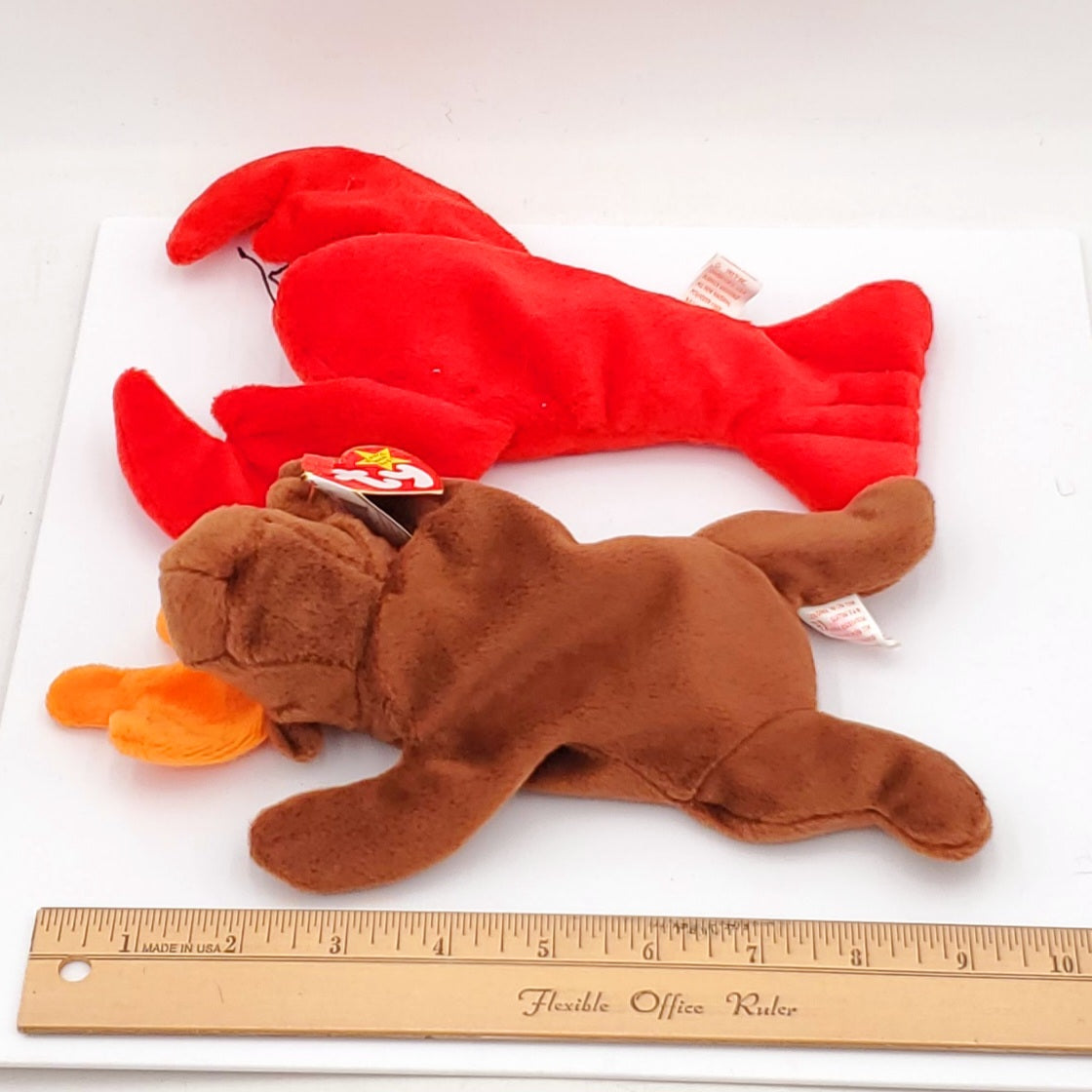 1993 Beanie Babies 2 Pack-Chocolate the Moose and Pinchers the Lobster