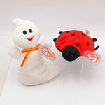 1995 Beanie Babies 2 Pack-Lucky the Ladybug and Spooky the Ghost