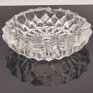 Large Vintage Heavy Crystal Glass Ashtray