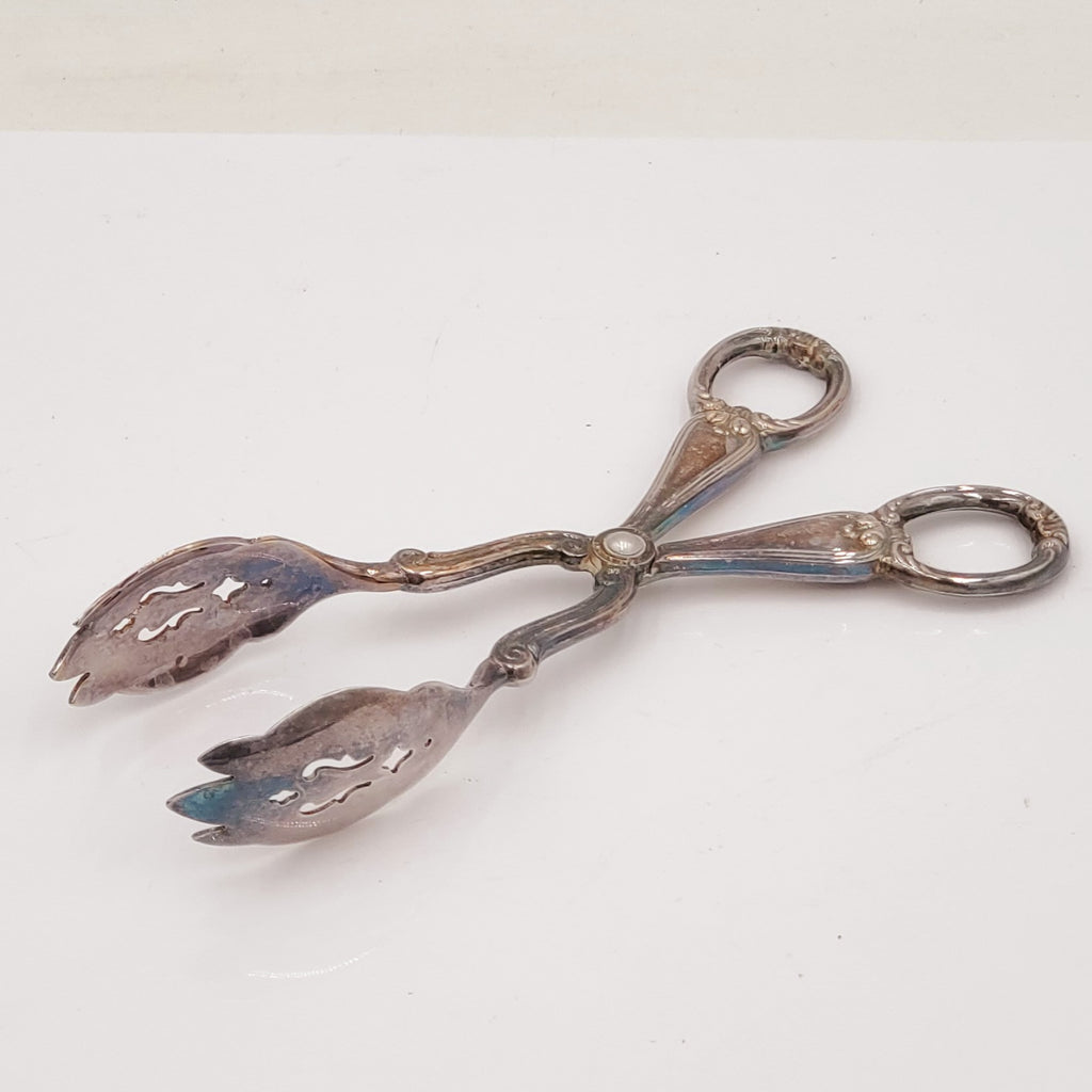 Vintage GORHAM HERITAGE Silverplate 7" Salad/Pastry Tongs