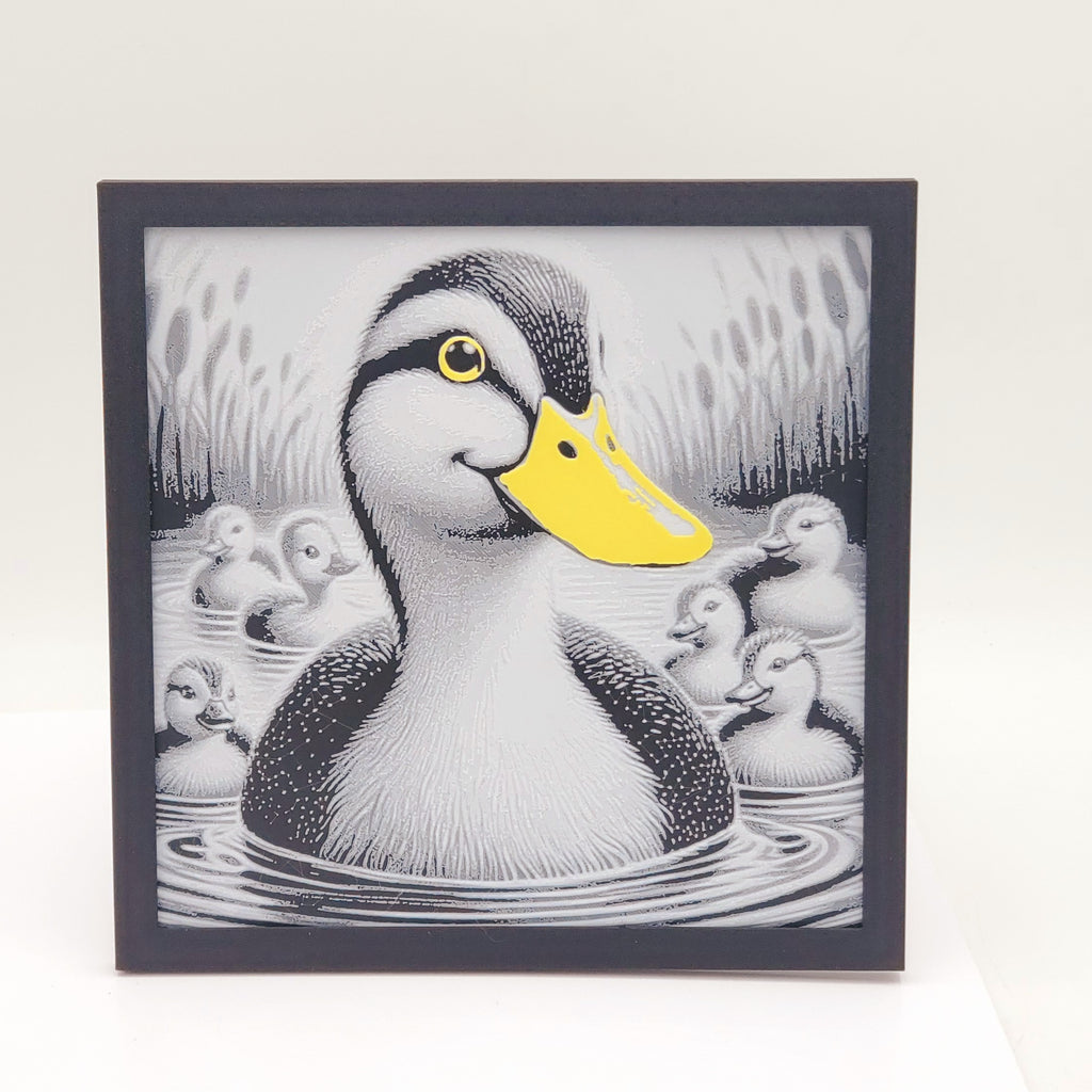 Mama Duck and Ducklings Wall/Shelf Decor 3D Printed