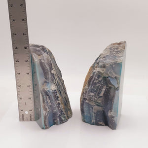 Polished Blue Mountain Jasper Bookends