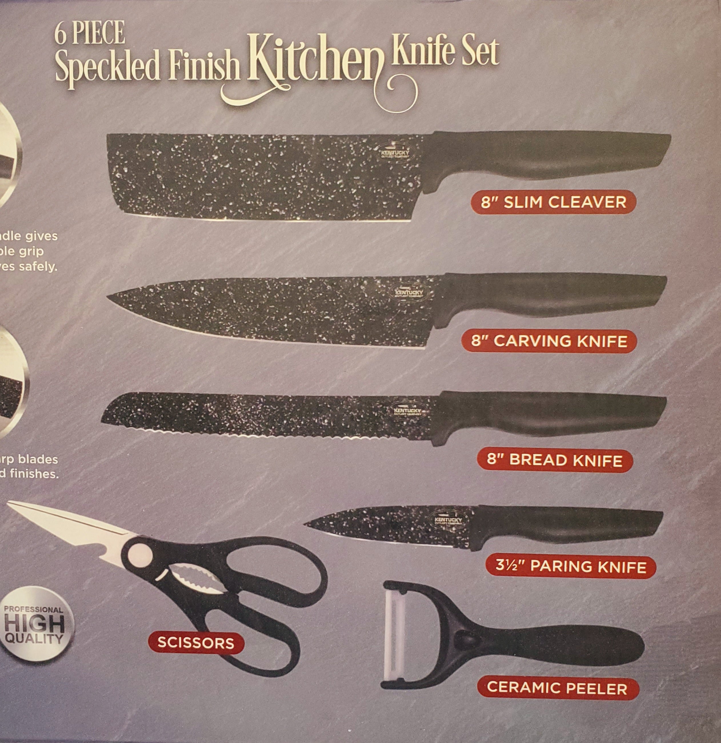 KITCHEN CUTLERY SET-6 PC SET- Speckled Finish