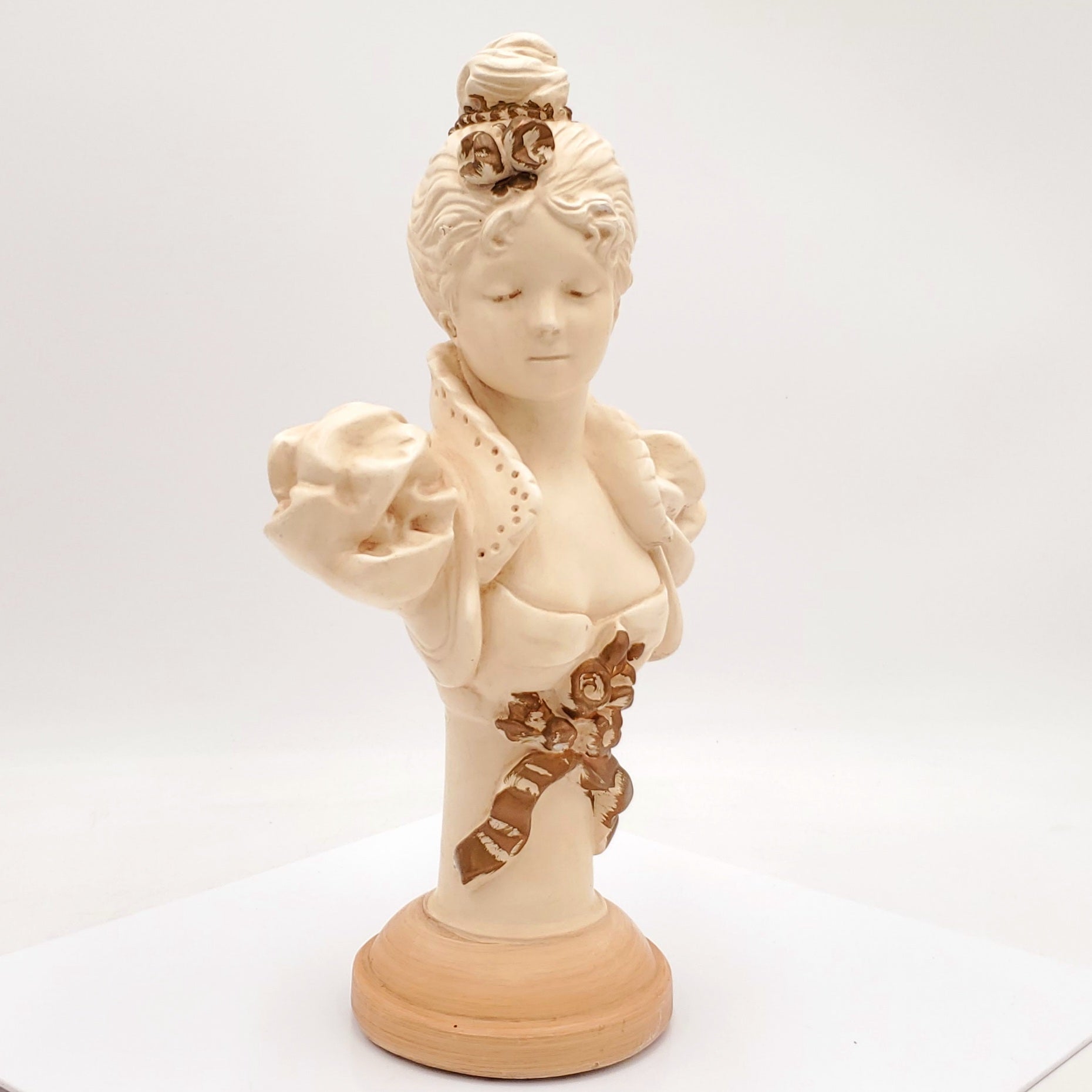 Vintage Chalkware Lady's Bust Statue
