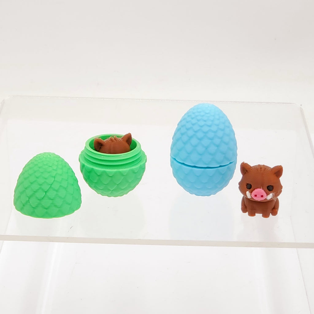 Small 1.5 inch 3D Egg with Baby Warthog