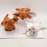 1995 Beanie Babies 3 Pack-Flip the Cat,  Ears the Rabbit and Weenie the Dachshund