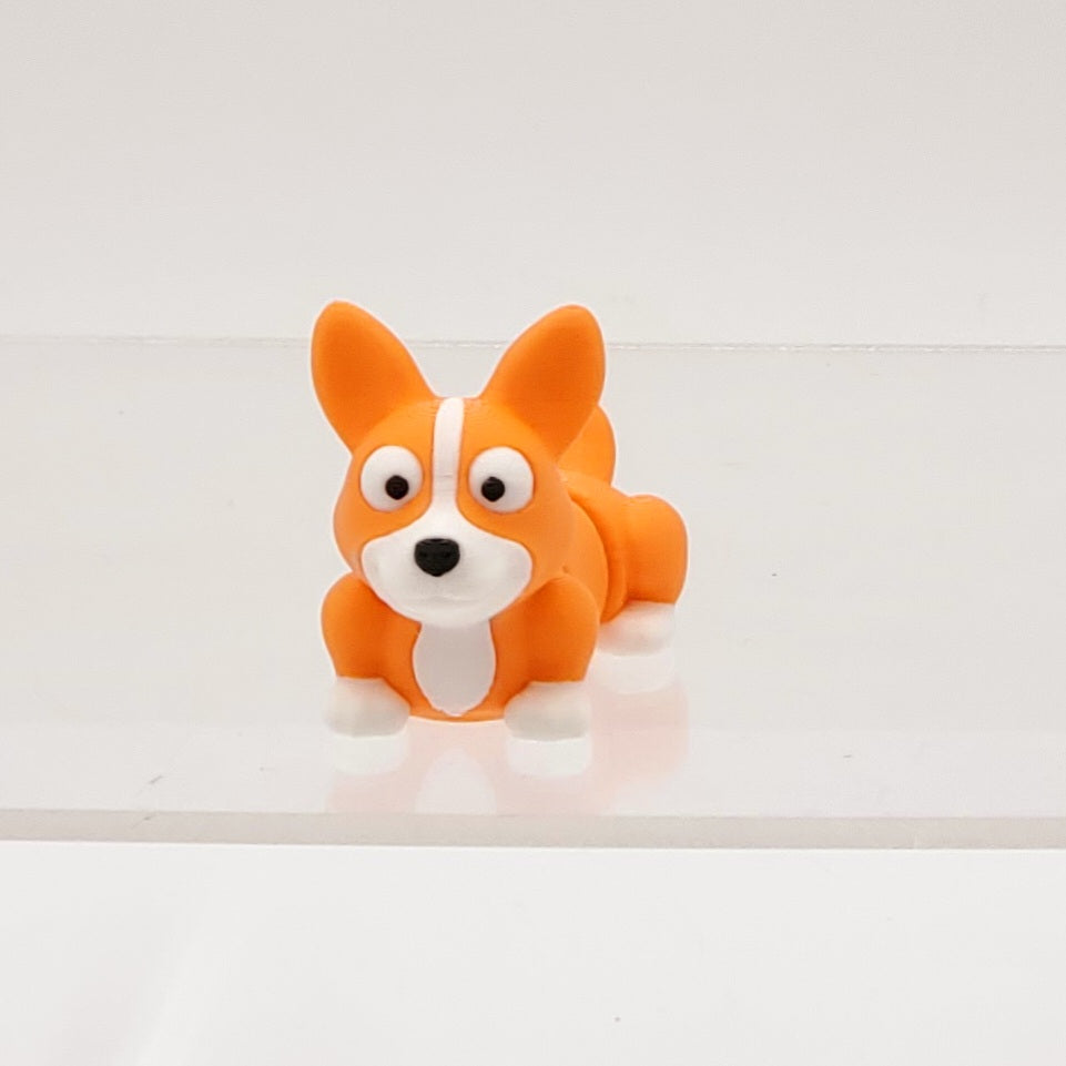 Orange and White Corgi 3D Printed Pocket Pet