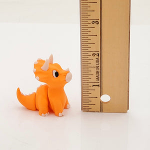 Orange  Triceratops 3D Printed Pocket Pet