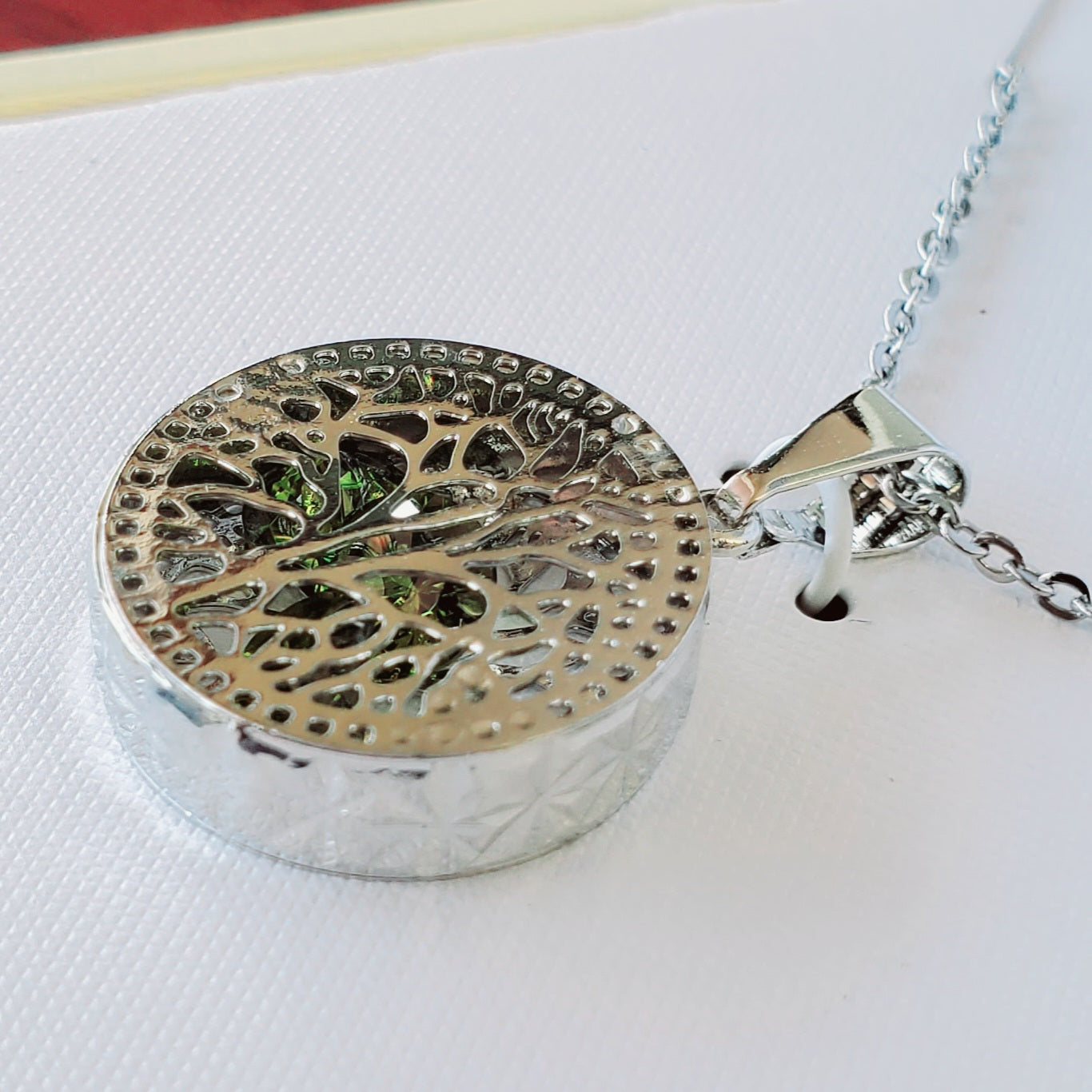 Necklace- Tree With Floating Crystals inside