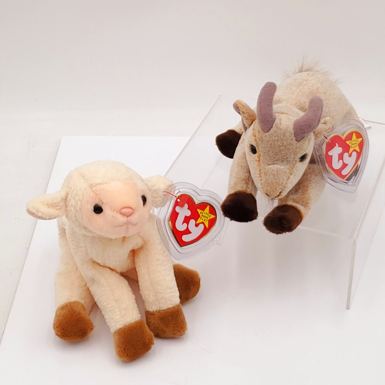 1998 Beanie Babies 2 Pack- Ewey the Lamb and Goatee the Goat