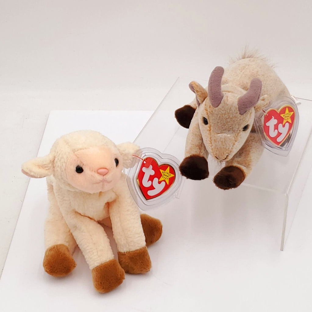 1998 Beanie Babies 2 Pack- Ewey the Lamb and Goatee the Goat