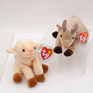 1998 Beanie Babies 2 Pack- Ewey the Lamb and Goatee the Goat