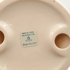 Partylite Ceramic 7" Tuscan Fruit Motif Taper Candlestick Holders Set of 2