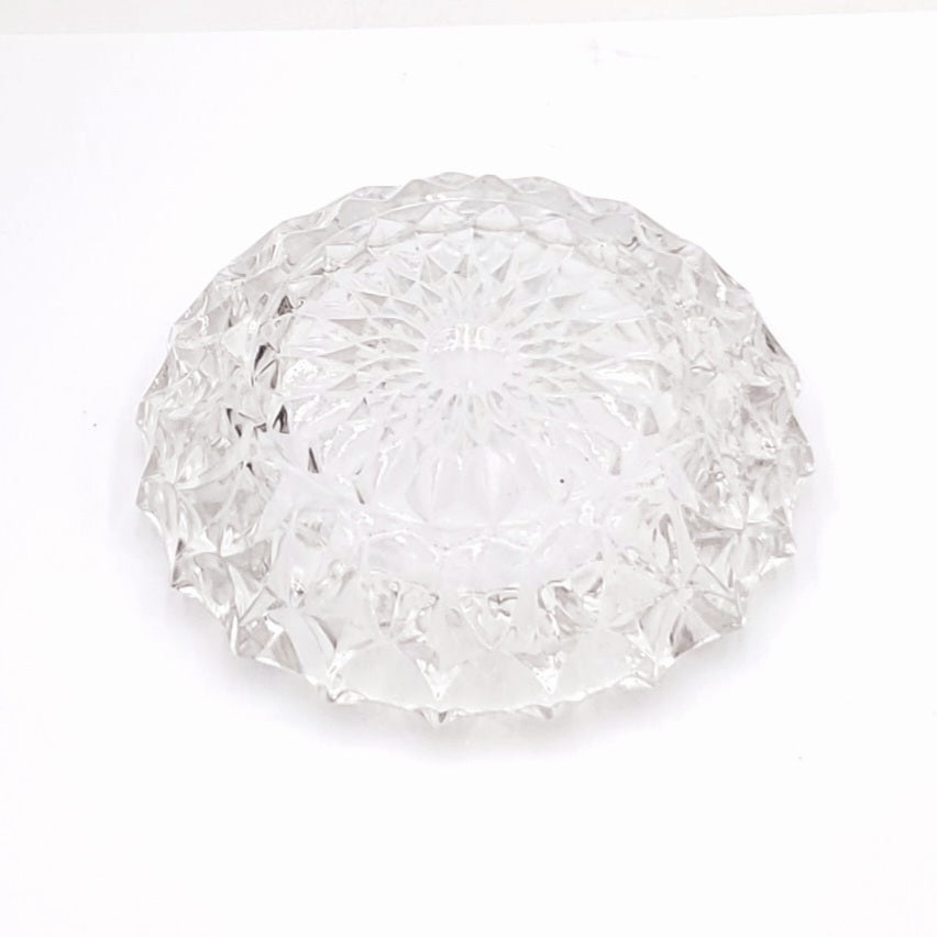 Large Vintage Heavy Crystal Glass Ashtray