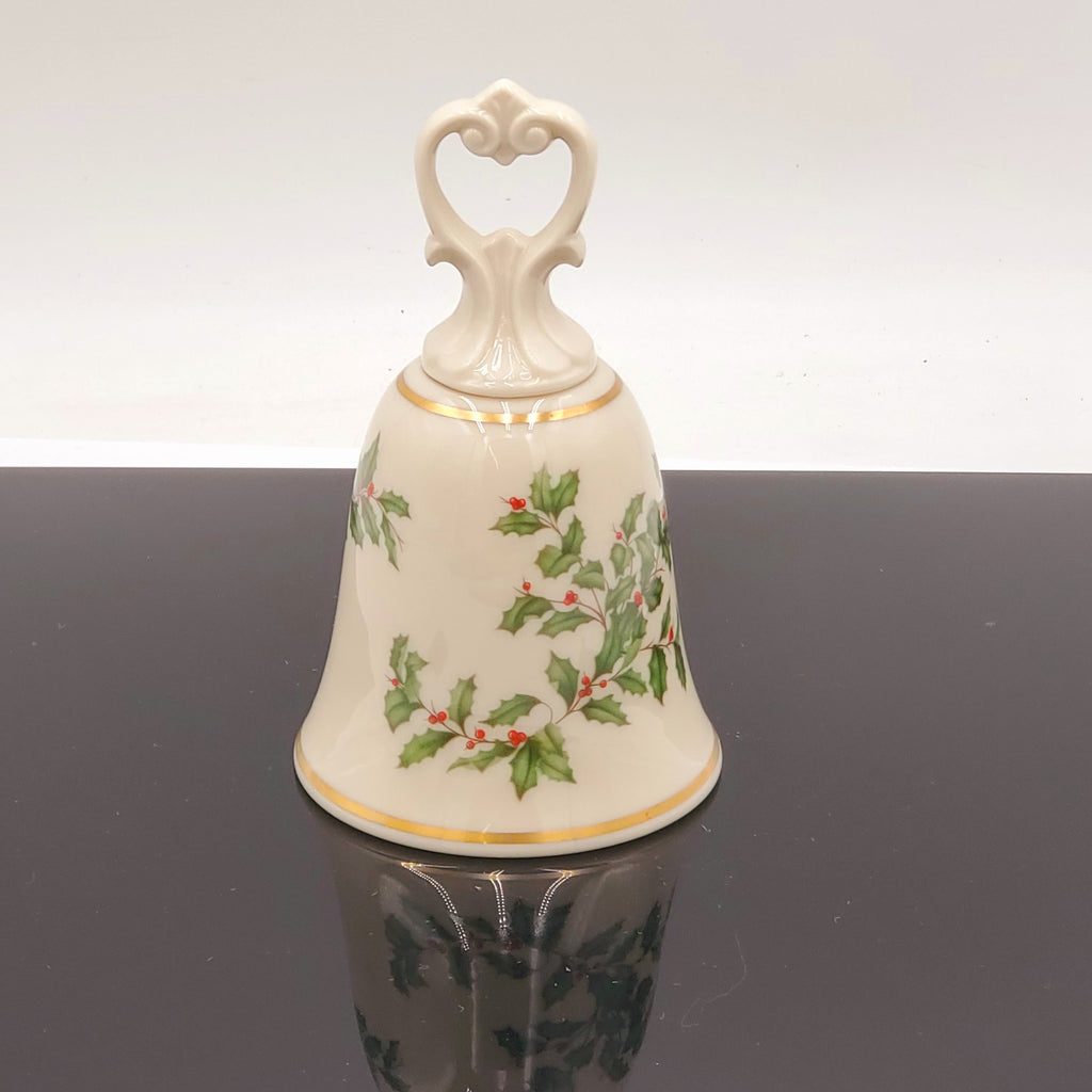 Lenox Holiday Porcelain Bell Holly Berries with Gold Trim