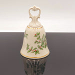 Lenox Holiday Porcelain Bell Holly Berries with Gold Trim