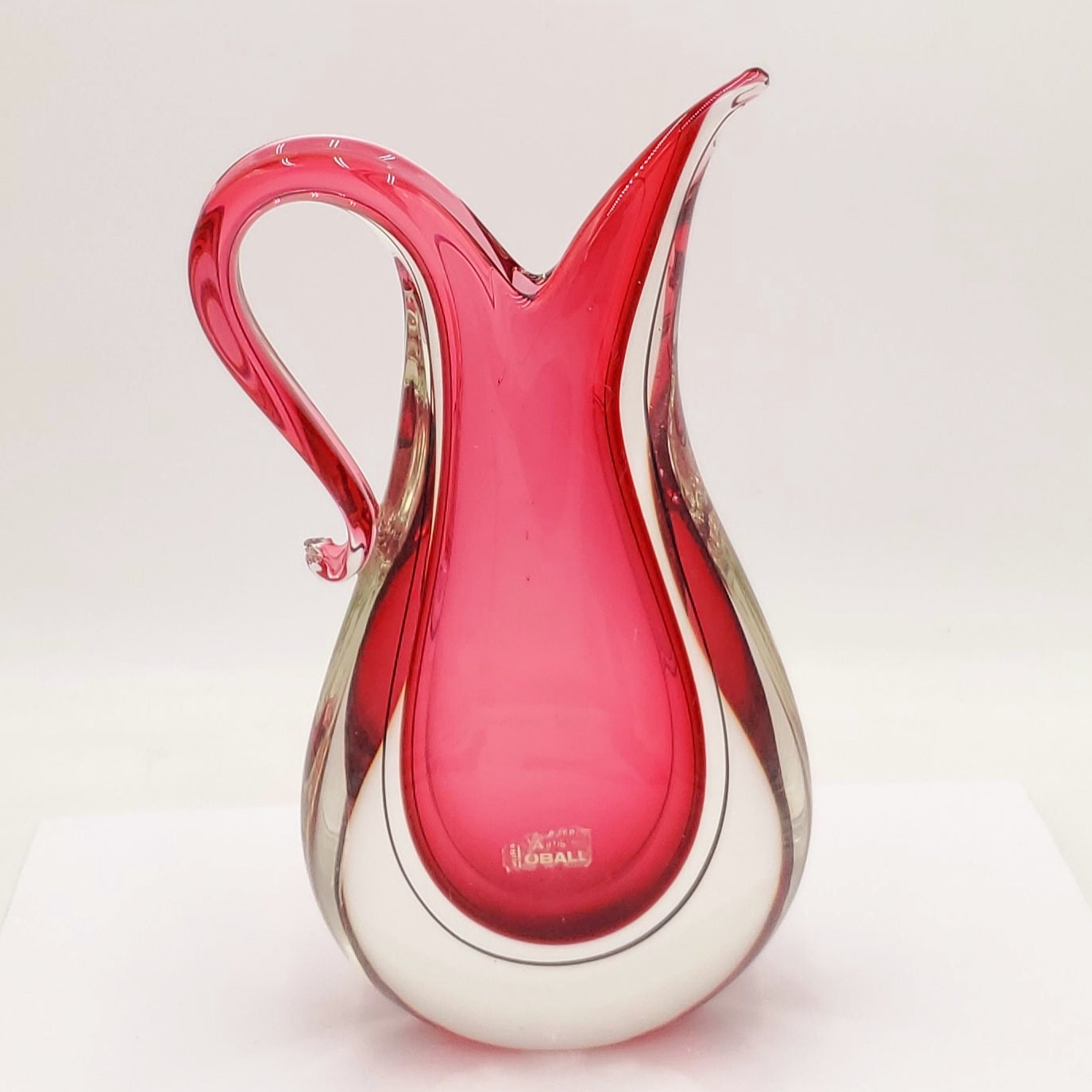 Murano Vetreria Aristica OBALL Luigi Onesto Sommerso Glass Pitcher Vase