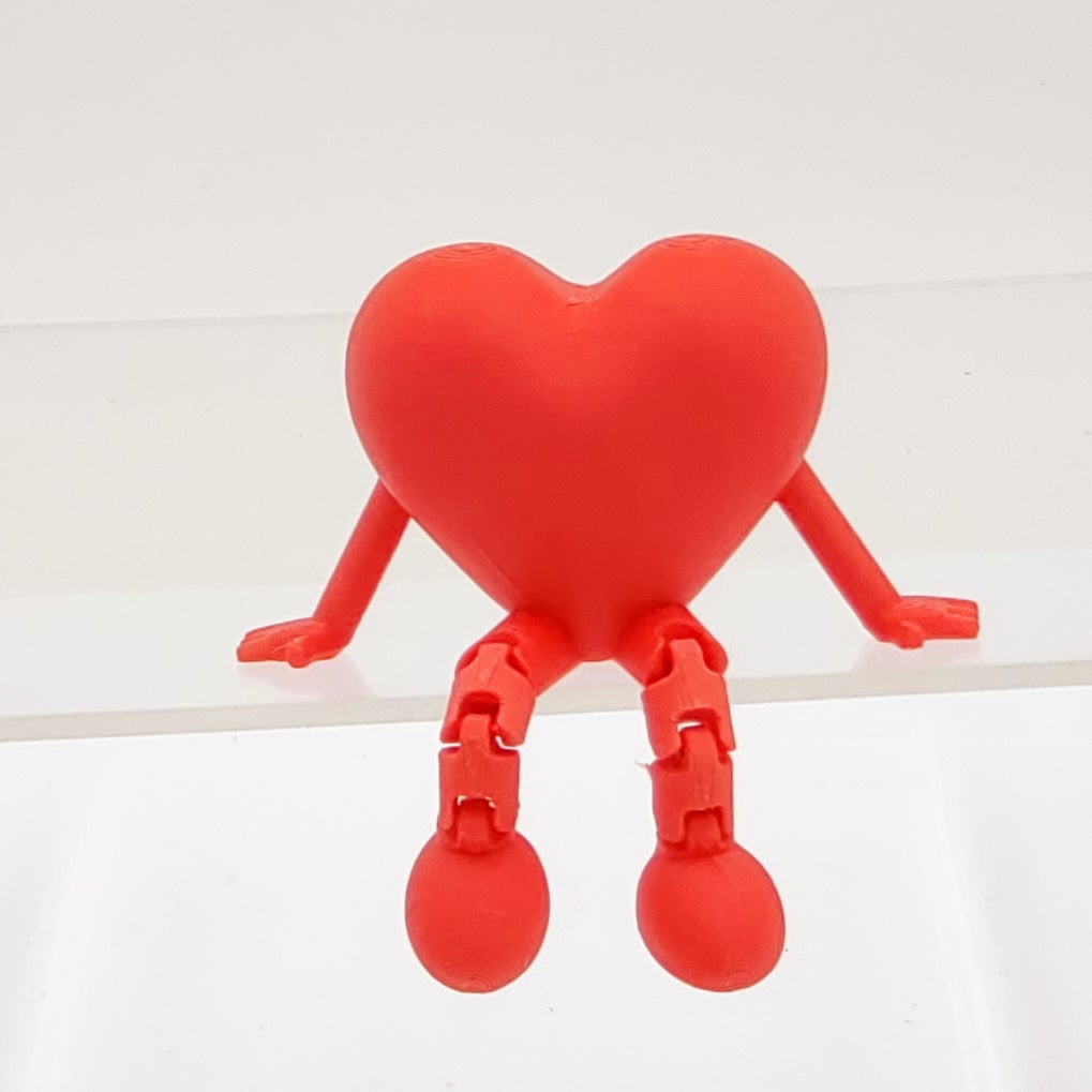 Red Heart Shelf Sitter - 3D Printed