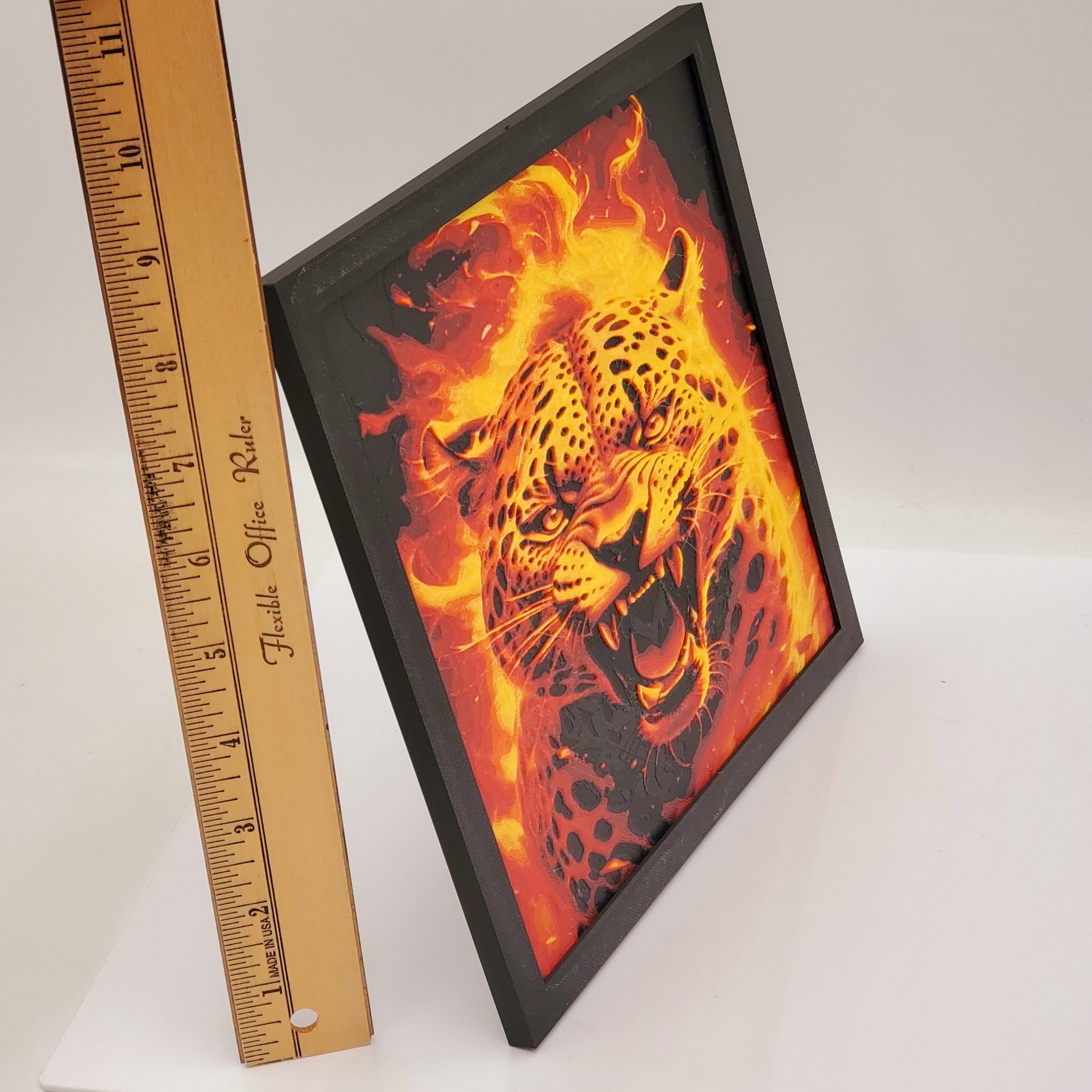 Fire Leopard Wall/Shelf Decor 3D Printed