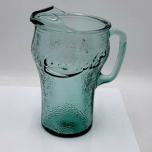 Coca-Cola Green Pebbled Glass Pitcher