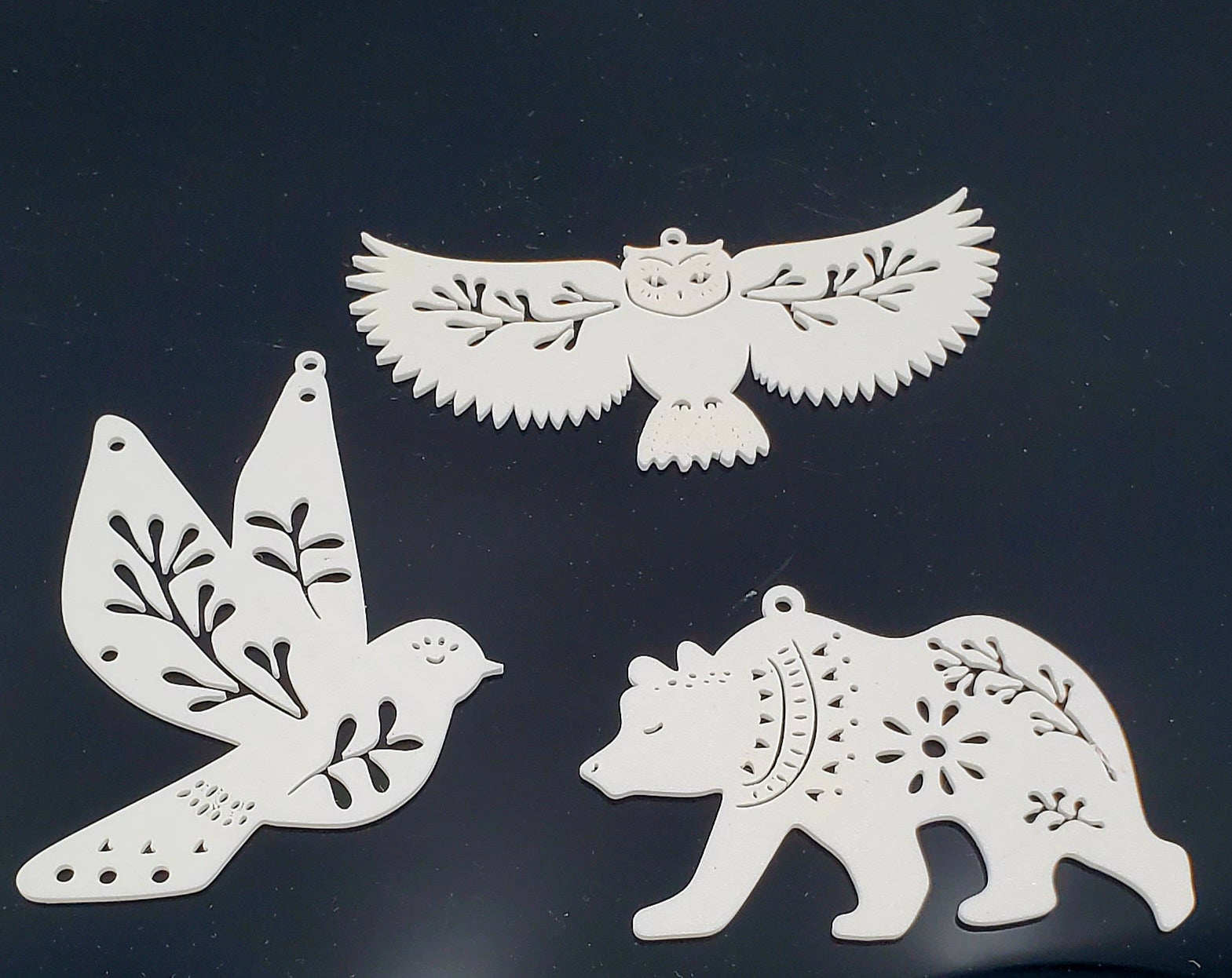 Nordic Nature-Inspired White Ornaments – 3D Printed