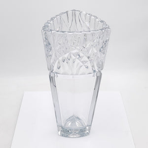 Beautiful Mikasa 12" Tall Lead Crystal Triangle Vase, Extremely HEAVY!