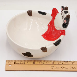 Bonita Home Ceramic Cow Bowl/ Pretzel/Snack Bowl